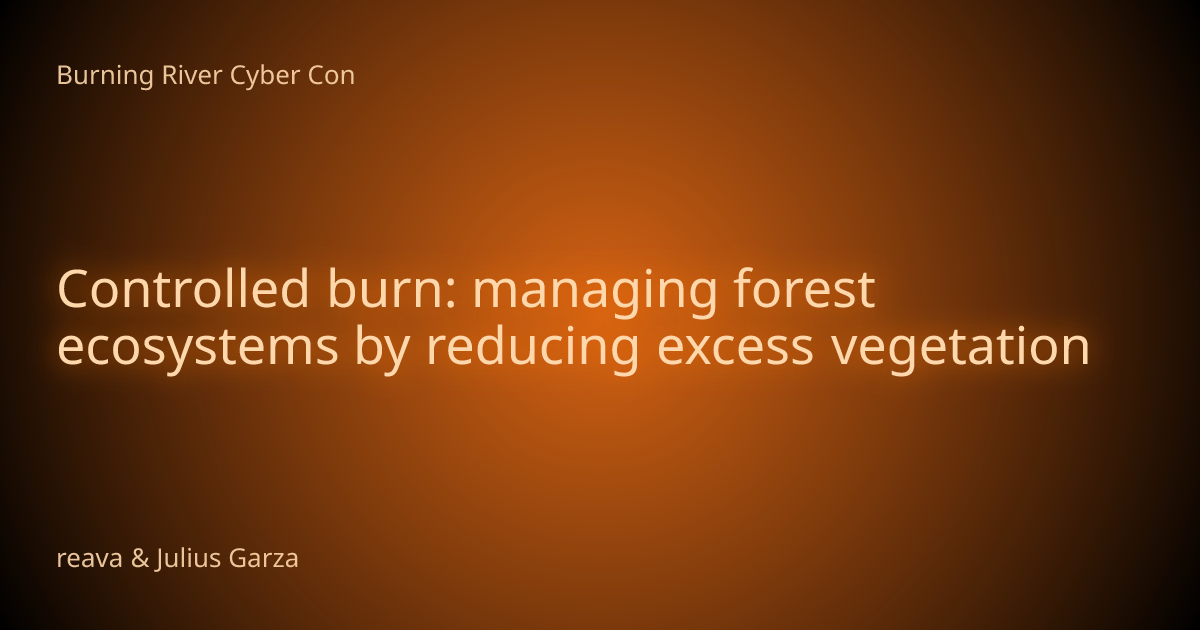 Controlled burn: managing forest ecosystems by reducing excess ...
